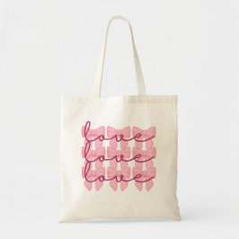Coquette Bow Valentijn's Day Canvas tas, Schattige Tote Bag