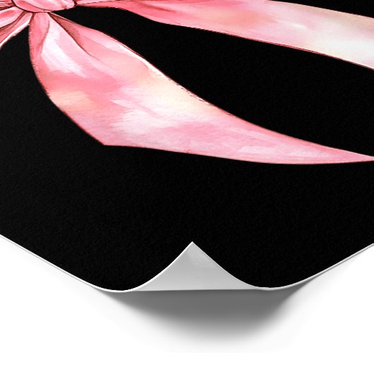 Coquette Bow Verjaardag Meisjes Esthetische Girly  Poster (Hoek)
