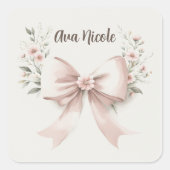 Coquette Bow Vierkante Sticker (Voorkant)