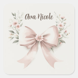 Coquette Bow Vierkante Sticker
