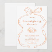 Coquette Bow VriendschappenUitnodiging voor het di Kaart (Voorkant / Achterkant)