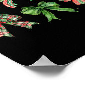 Coquette Bow Vrolijk Kerstfeest Familie Pyjama's H Poster (Hoek)