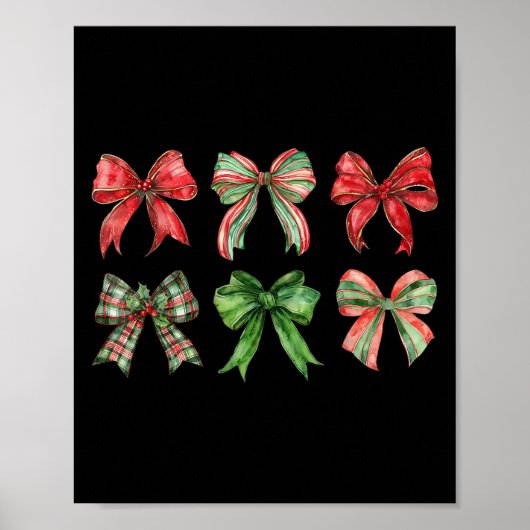 Coquette Bow Vrolijk Kerstfeest Familie Pyjama's H Poster (Voorkant)