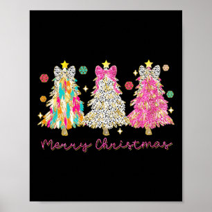 Coquette Bow Vrolijk Kerstfeest Kerstboom Familie Poster