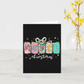 Coquette Bow Vrolijk Kerstfeest Kerstpyjama Snowfl Kaart (Gele Bloem)