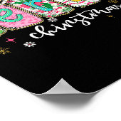 Coquette Bow Vrolijk Kerstfeest Kerstpyjama Snowfl Poster (Hoek)