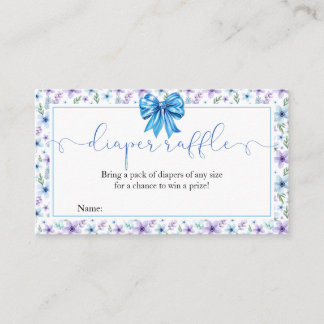 Coquette Bow Wildflowers Blauwe Luier Raffle Kaart
