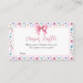 Coquette Bow Wildflowers Bloemen Luier Raffle Kaar Informatiekaartje (Voorkant)
