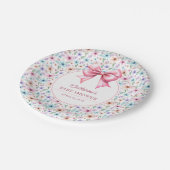 Coquette Bow Wildflowers Elegante Bloemen Papieren Bordje (Gekanteld)