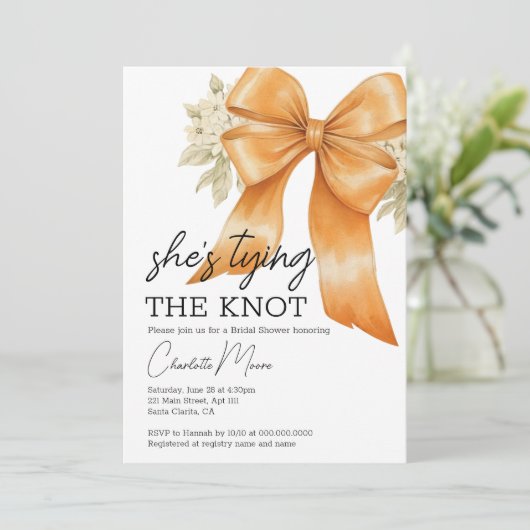 Coquette Bow Ze bindt het knoop Vrijgezellenfeest Kaart (Staand voorkant)