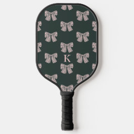 Coquette Bow Zwart & Roze Stijlvol Pickleball Paddle