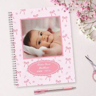 Coquette Bows & Blossoms Aangepast Baby Fotoalbum Notitieboek