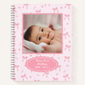 Coquette Bows & Blossoms Custom Baby Photo Album Notitieboek (Voorkant)