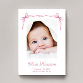 Coquette Bows Fotocollage Baby Meisje Geboorte Aankondiging