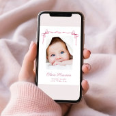 Coquette Bows Fotocollage Baby Meisje Geboorte Aankondiging