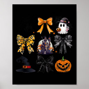Coquette Bows Ghost Pumpkin Witch Spooky Seizoen H Poster