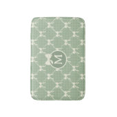 Coquette Bows Gingham Monogram Cream Sage Green Badmat (Voorkant Verticaal)