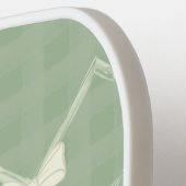 Coquette Bows Gingham Monogram Cream Sage Green  Pickleball Paddle (Links Detail)