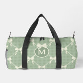 Coquette Bows Gingham Monogram Cream Sage Green  Plunjezak (Achterkant)