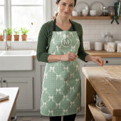 Coquette Bows Gingham Monogram Cream Sage Green Schort