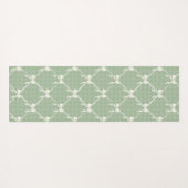 Coquette Bows Gingham Monogram Cream Sage Green Yogamat (Achterkant (horizontaal))