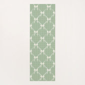 Coquette Bows Gingham Monogram Cream Sage Green  Yogamat (Achterkant)