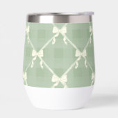 Coquette Bows Gingham Pattern Cream Sage Green  (Links)
