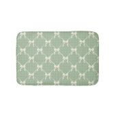 Coquette Bows Gingham Pattern Cream Sage Green Badmat (Voorkant)