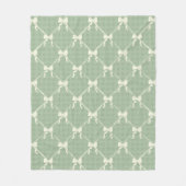 Coquette Bows Gingham Pattern Cream Sage Green Fleece Deken (Voorkant)