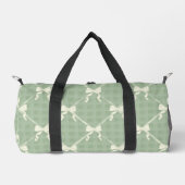 Coquette Bows Gingham Pattern Cream Sage Green Plunjezak (Voorkant)