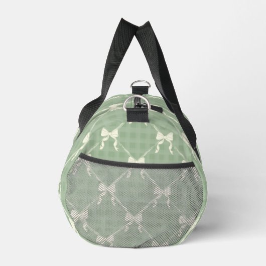 Coquette Bows Gingham Pattern Cream Sage Green Plunjezak (Rechts)