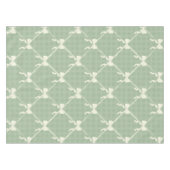 Coquette Bows Gingham Pattern Cream Sage Green Tafelkleed (Voorkant (Horizontaal))