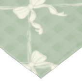 Coquette Bows Gingham Pattern Cream Sage Green Tafelkleed (Gekanteld)