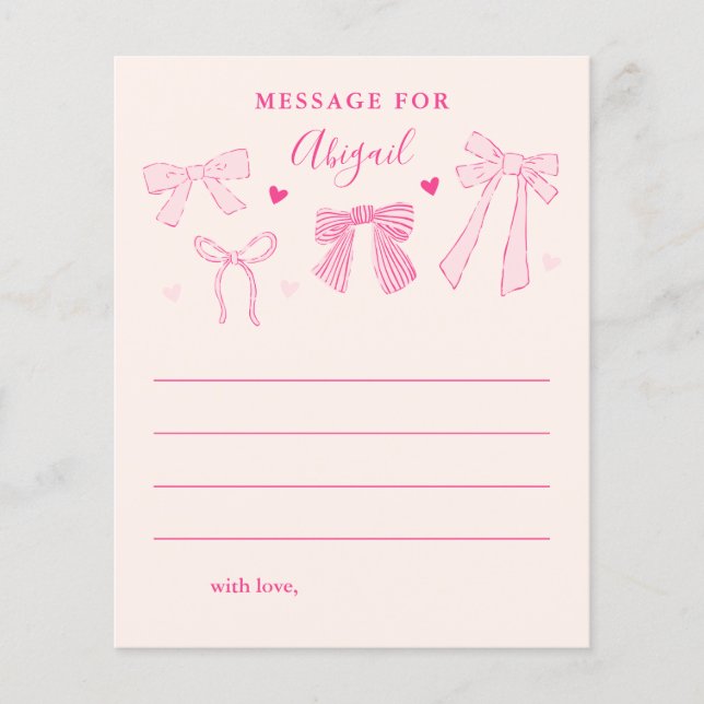 Coquette Bows Girl Verjaardag Tijd Capsule Bericht (Voorkant)