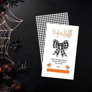 Coquette Bows Halloween Baby shower Luier Raffle Informatiekaartje