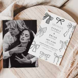 Coquette Bows Huwelijksuitnodiging Kaart