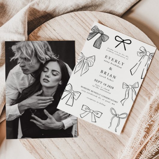 Coquette Bows Huwelijksuitnodiging Kaart