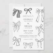 Coquette Bows Huwelijksuitnodiging Kaart (Voorkant)