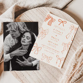 Coquette Bows Oranje bruiloft uitnodiging