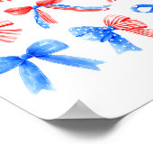Coquette Bows Red White Blue Usa Flag 4th Of July  Poster (Hoek)