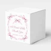 Coquette Bows Roze Baby Meisje Douche Bedankdoosjes (Voorkant Zijde)