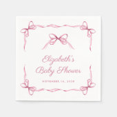  Coquette Bows Roze Baby Meisje Douche Servet (Voorkant)