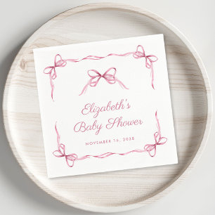  Coquette Bows Roze Baby Meisje Douche Servet