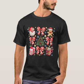 Coquette Bows Santa Christmas Tree Hot Cocoa Schat T-shirt