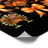 Coquette Bows Thanksgiving Turkije Kerst Turkije Poster (Hoek)