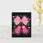 Coquette Boxing Handschoenen Roze Lint Borstkanker Kaart (Gele Bloem)