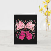 Coquette Boxing Handschoenen Roze Lint Borstkanker Kaart (Gele Bloem)