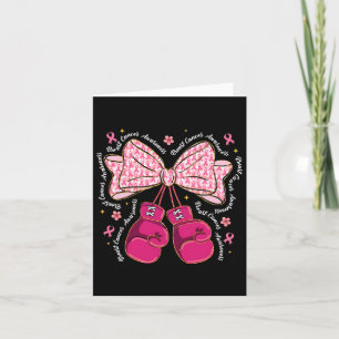 Coquette Boxing Handschoenen Roze Lint Borstkanker Kaart