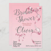 Coquette bruids douche uitnodiging (Voorkant / Achterkant)