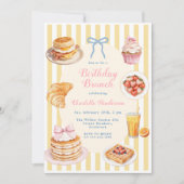 Coquette Brunch Verjaardagsuitnodiging Kaart (Voorkant)